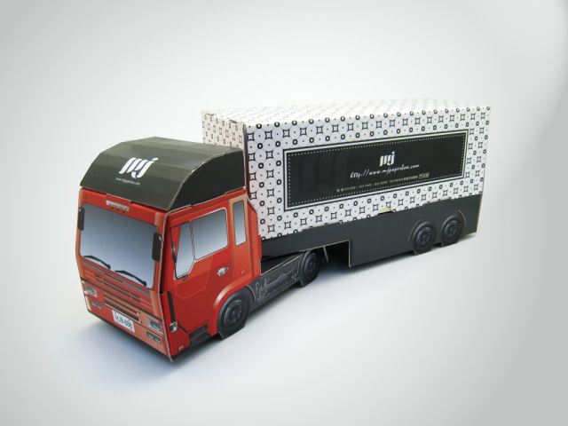 DIY 無膠組裝卡車造型瓦楞盒